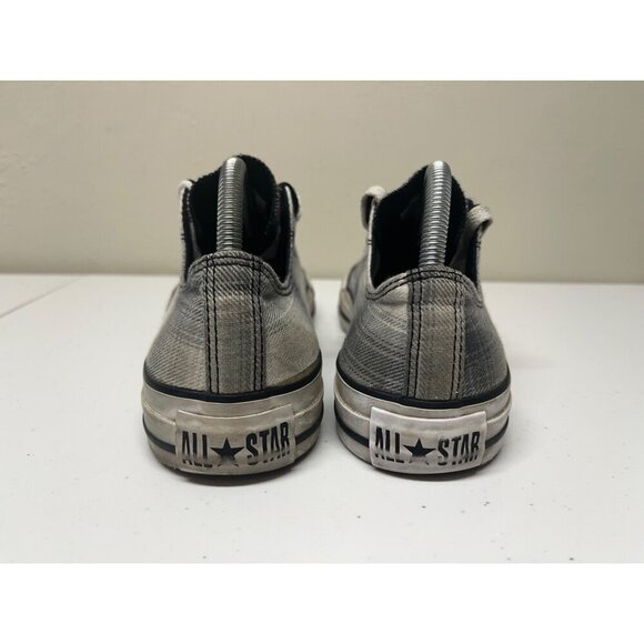 Converse All Star Low Top Sneakers Womens 9 Mens 7 Gray Plaid Double Laced Punk - Picture 5 of 10